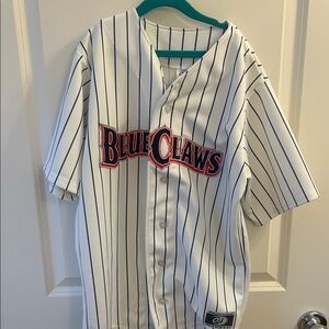 Mickey Moniak #22 Blue Claws baseball jersey, size youth large.